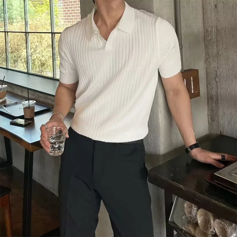Lonrier & Co Riviera Striped Knit Polo