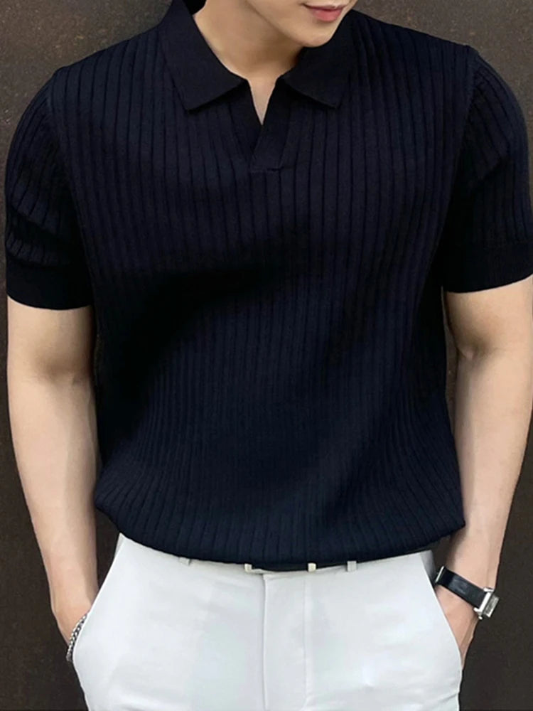 Lonrier & Co Riviera Striped Knit Polo