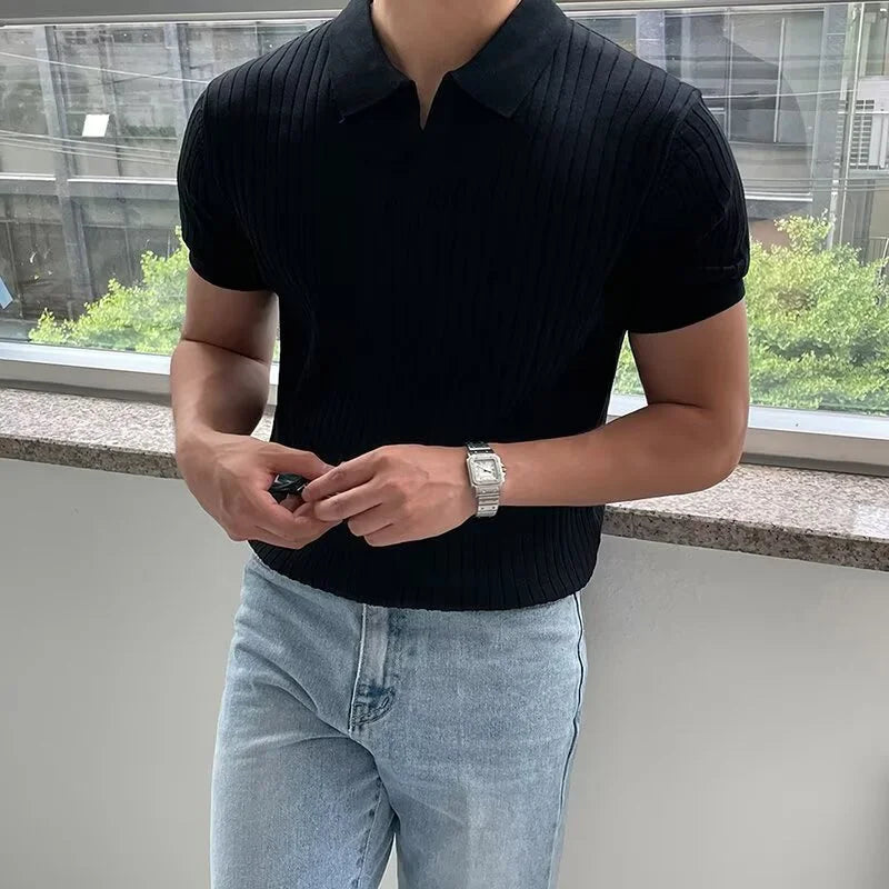 Lonrier & Co Riviera Striped Knit Polo